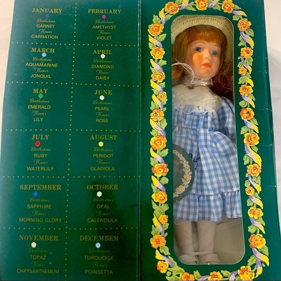 Brinn’s 94 Collectible birthstone Miss August redhead handcrafted porcelain doll - Picture 1 of 11